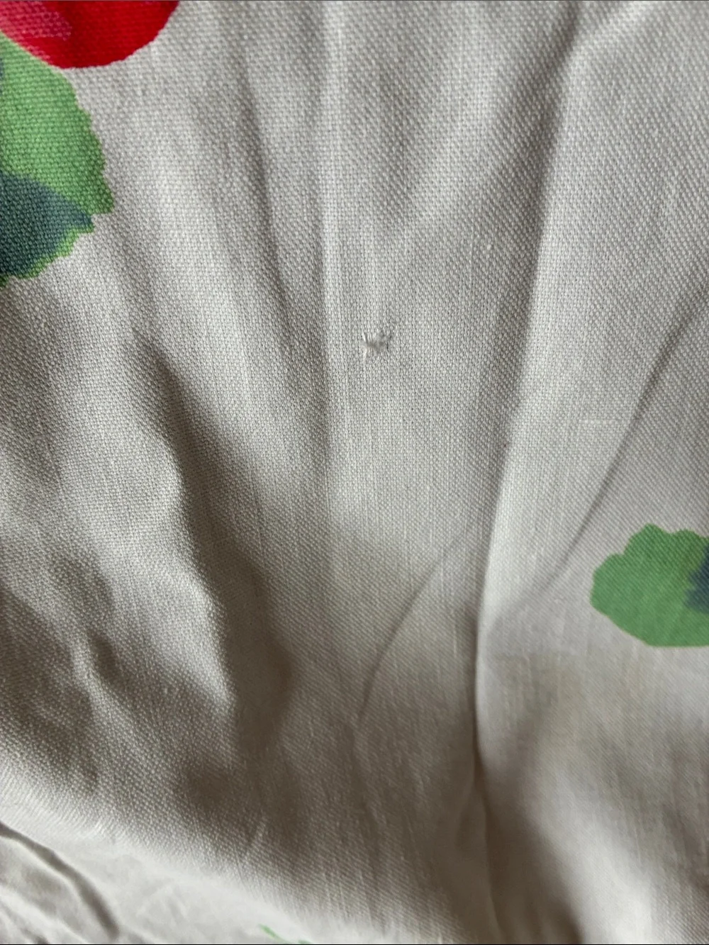 Vintage mid-century cotton tablecloth with Strawberries
